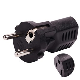 JORINDO German Standard Plug to NEMA5-15R Power Converter,European 4.8MM Cylindrical Plug to US Standard 3jack，EU 4.8MM Male Plug to American Standard 3 Pole Female (Germany Plug to NEMA5-15R)