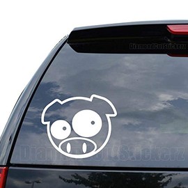 DiamondCutStickerz Rally Racing Pig Piggie Japanese JDM Decal Sticker Car Truck Motorcycle Window Bumper Laptop Wall Decor - Size (14 inch / 36 cm Wide) - Color (Matte Black)