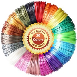 3D Pen Filament Refills,BUDOME 1.75mm 3D Printer Filament, 20 Colors 3D Drawing Pen Refill, Each Color 16.5 Feet, Total 330 Feet, 3D Pen Colors Pack for Kids & Adults (20 Colors)