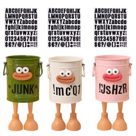 WUERKIYA Adorable & Fun Desk Accessories – Aesthetic Desk Caddy, Pen Holder, Desk Organizer, Pencil Holder & Case – Office Supplies or Makeup Organizer – Cute Iron Bucket Pencil Barrels