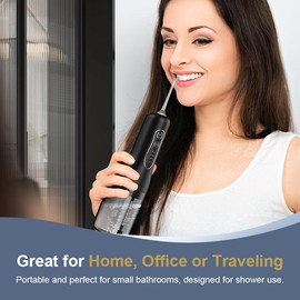 Portable Rechargeable Water Flosser, IPX7 Waterproof Oral Irrigator with 3 Modes & Accessories, Water Dental Cavity Care Flosser, Teeth Cleaner for Home & Travel