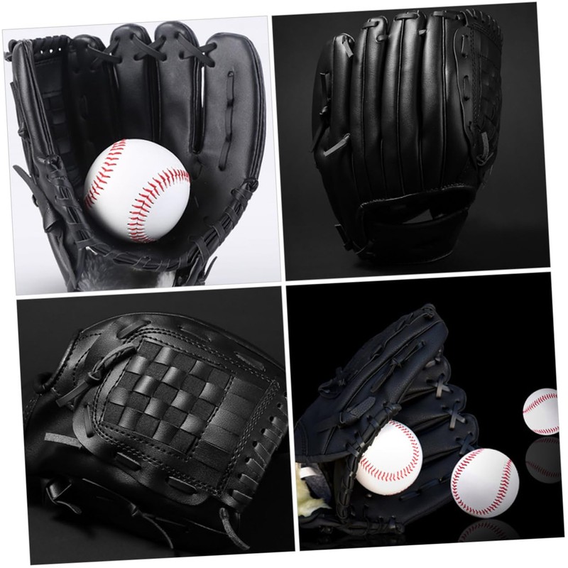 Mikinona 1pc PU Softball Glove for Comfortable Shockproof Batting Pitcher