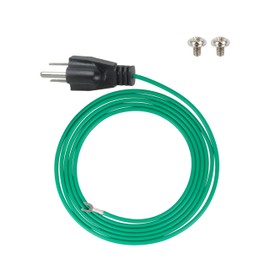 6.6 Ft Shielded Ethernet Patch Panel Bond & Ground Extension Wire Adapter, 5-15P 3 Prong Plug, 14 AWG (Grass Green)