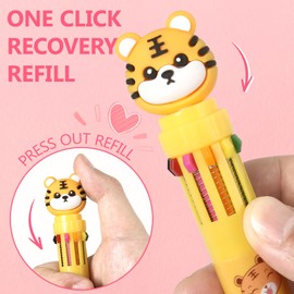 Valentines Day Gifts for Kids, 24 Pack Multicolor Ballpoint Pen with Valentines Day Cards for Kid Classroom Exchange, 10in1 Color Pen for School Toddler Party Favor, Class Boy Girl Valentine Day Gift