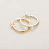 Aretes Argolla 2.05cm Oro 14K Zirconia Cúbica ELFPRINCE