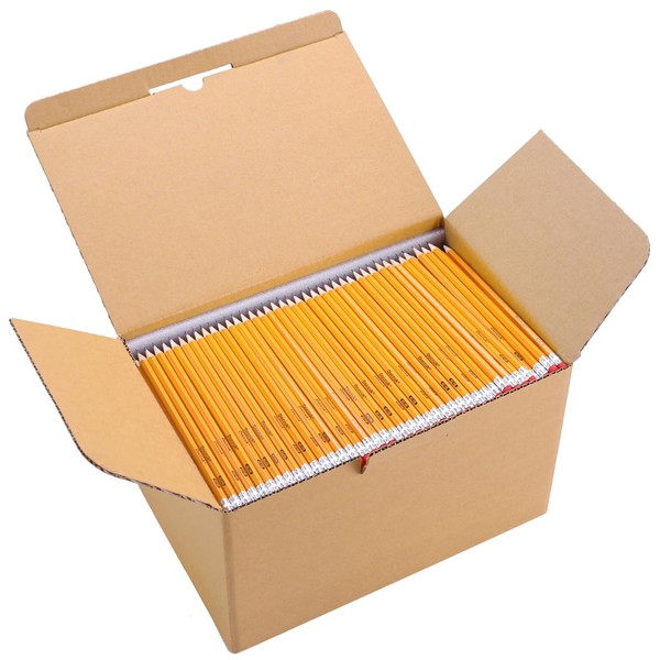 Doccuk Premium Yellow Pre-Sharpened Bulk #2 Pencils With Erasers, Wood-Cased