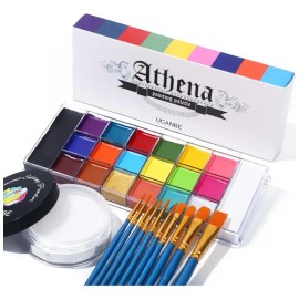 Ucanbe Pintura Facial Athena Original Con Polvo Y 10 Brochas                                                                                          
