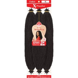 Outre Crochet Braids X-Pression Twisted Up 3X Springy Afro Twist 24" (1-Pack, 1)