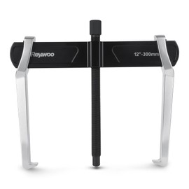 Reywoo 12 Inch 2-Jaw Gear Puller and Bearing Puller Adjustable CR-V Steel Tool with Reversible Jaws for Internal External Pulling Removes Pulleys Flywheels Bearings Gears