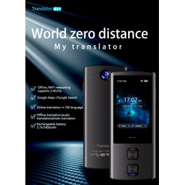 Dispositivo Traductor de Idiomas - Dispositivo Portátil de Traducción Instantánea Bidireccional - Tiempo Real 138 Idiomas Traducir Foto de Voz Inteligente Diccionario de Bolsillo