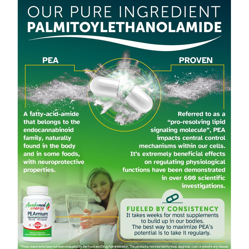 Palmitoylethanolamide 450mg Comfort Mobility Nerves Cognitive & Immune Support -