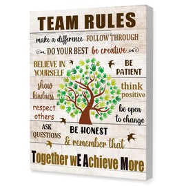 OTINGQD Team Rules Wall Decor,Inspirational Office Wall Art,Team Office Wall Decor,Teamwork Motivational Canvas Wall Art for Office