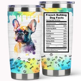 Subvise French bulldog Dog Travel Tumbler-Vacuum Insulated Tumbler with Straw and Lid -20oz Stainless Steel Travel Mug for Dog Lovers (French bulldog)