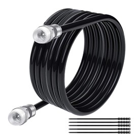 Elecan RG6 Coaxial Cable 200 Feet Indoor/Outdoor Direct Burial Coax Cable,Quad Shielded Waterproof in-Wall with Rubber Boot,Digital TV Aerial Broadband Internet Satellite Cable +25 Ties