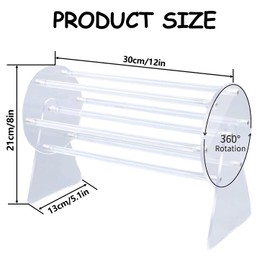Jilskl Headband Stand, Claw Clip Organiser, Transparent Acrylic Hair Clips Holder, Hair Clip Organiser for Women, 360° Rotating Hair Clip Holder, for Storing Hair Clips and Hair Bands