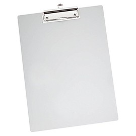 Wedo 057854 Clipboard A4 Writing Board with Rounded Corners Strong Clip and Hanging Hook Aluminium Metal