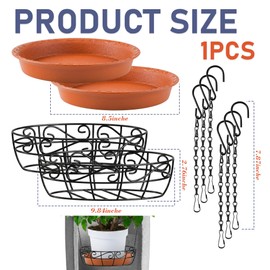 Adjustable Planter Inserts for Large Pots, Fits for 12" -18" Plant Risers for Inside Pots, Black Planter Insert with Hooks and Pot Saucers, Chain Pot Fillers for Different Taper Pots (2, Black)