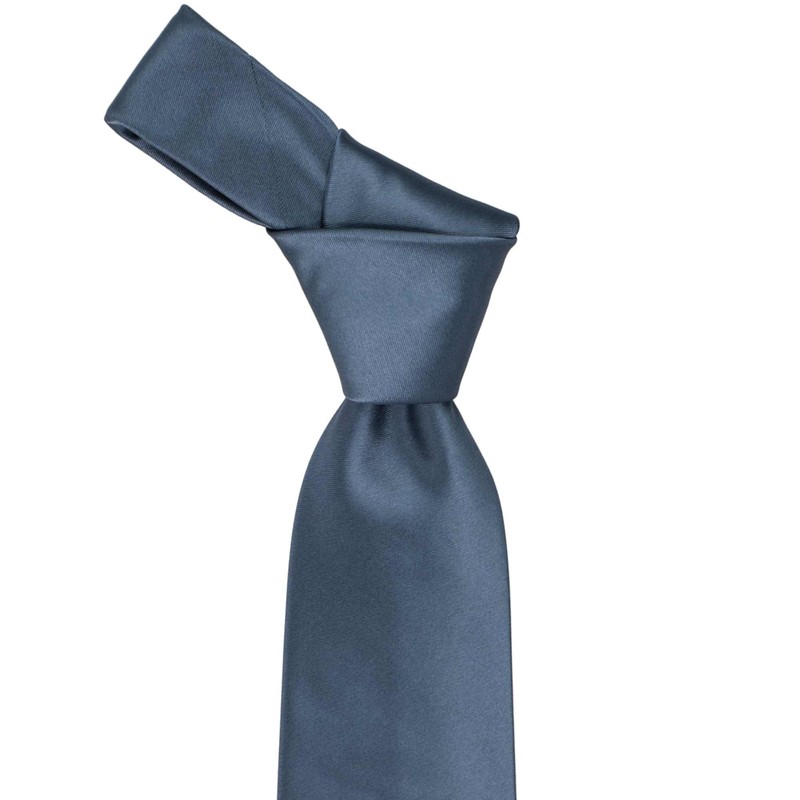 tiemart Premium Solid Color Necktie (Dusty Blue)