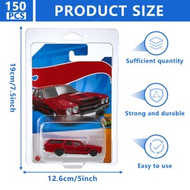 Wesiti 150 Pcs Protector Case Compatible with Hot Wheels Plastic Model Car Clamshell Cases Display Clear Protective Car Blister Pack Covers for Storage, 7.5 x 5 x 2 Inch