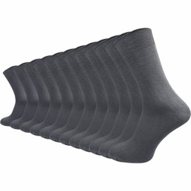 GAWILO Men's Basic Socks Made of 100% Pure Cotton (12 Pairs) | Thin & Breathable Cotton Socks without Pressing Seam, darkgray, 47 - 50