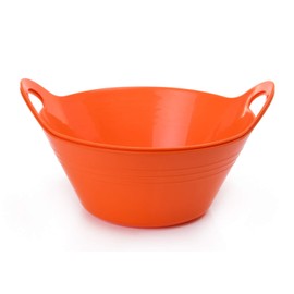 Mintra Home Plastic Bowls with Handles (1.8L Medium 2pk, Orange)