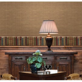 Chesapeake MAN01695 Kent Faux Grasscloth Wallpaper, Red