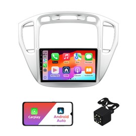 2+32G Android 12 Double Din Car Stereo for Toyota Highlander 2000-2007 with 9 Inch Touchscreen Radio Built-in Wireless Carplay/Android Auto/GPS/Bluetooth/FM/AUX-in/SWC/Backup Camera