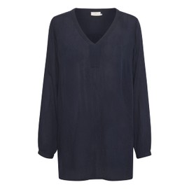 Kaffe Women's's Amber V-Neck Tunic Blouse, Blue (Midnight Marine 52737), 18