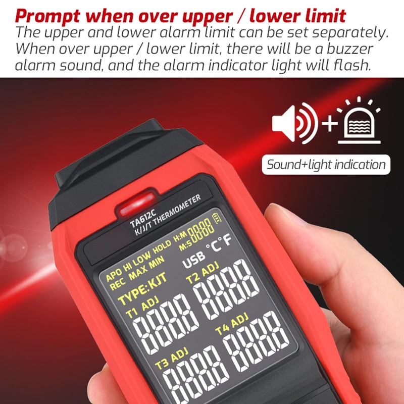 Vislone K/J/T 4 Channels Digital Thermocouple Thermometer 5000 Group Data