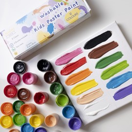 Creative Deco Tempere Lavabili per Bambini e Dipingere | 12x20 ml | Set Colori a Dita | Bottiglie Multicolore | Pittura Colori Base Fluorescenti Glitter Metallizzati Neon | per Principianti e Artisti