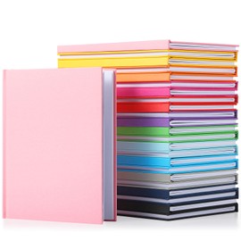 Ireer 24 Pcs Colorful Hardcover Blank Book Bulk Hardcover Sketchbooks for Kids to Write Stories Blank Books for Journaling Sketching Writing DIY Crafts Supplies 72 Pages (Mixed Color,6 x 8 in)
