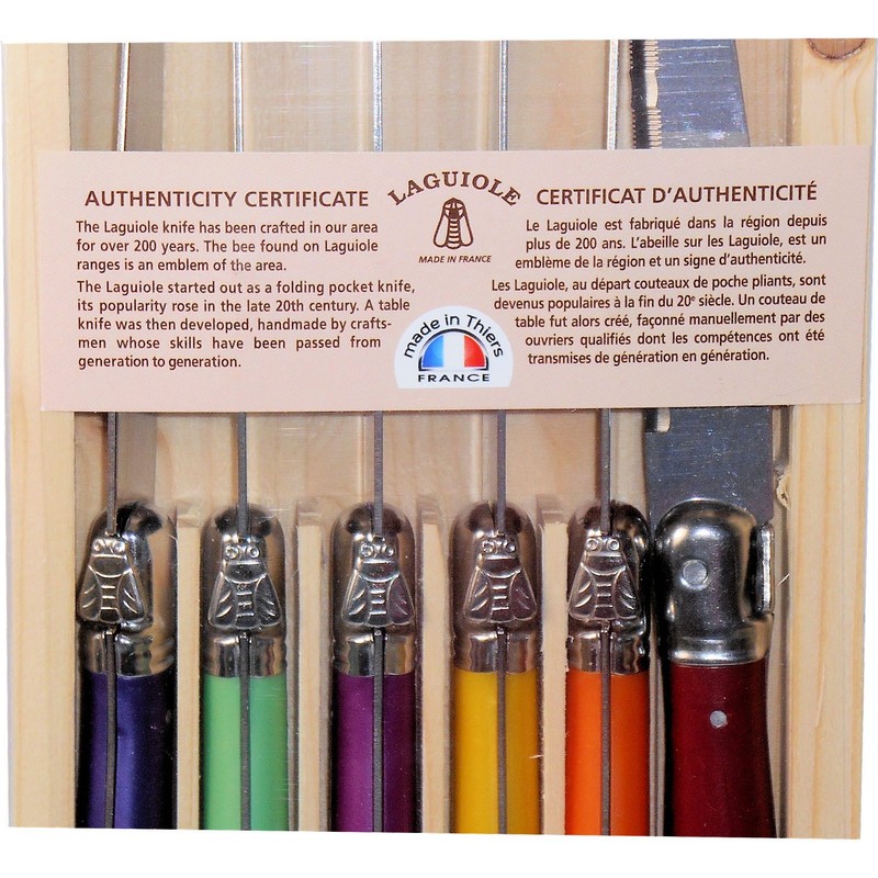 Set French steak knives Fruity color by Jean Dubost