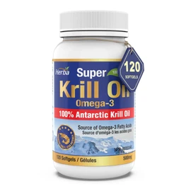 Herba Krill Oil Capsules - 120 Softgels | 1000mg of Pure Antarctic Krill Oil Per Day | Source of Omega 3 Fatty Acids | Premium Grade - 500mg Krill Oil per Soft Gel | 2 Months Supply