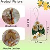Yzikema Genuine Leather Leaf Flower Bag Charm, Boho Accessories Leather