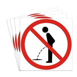 dealzEpic - Do Not Pee Here/No Peeing Sign Stickers - Self Adhesive Peel and Stick Decals