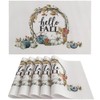 Hello Fall Placemats Vinyl Woven Washable Easy to Clean Leaf
