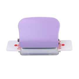 6 Hole Puncher, Leepesx Loose Leaf Paper Puncher for A4 A5 B5 Notebook Scrapbook, Handheld Metal Circle Paper Puncher with 5 Sheet Punch Capacity (Purple)