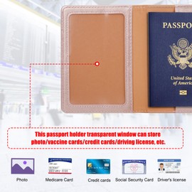 TIGARI Passport Holder for Travel, Slim Passport Cover for Women Men, Leather Passport Case Protector with Waterproof Slot, Family Vacation Plane Cruise Travel Essentials