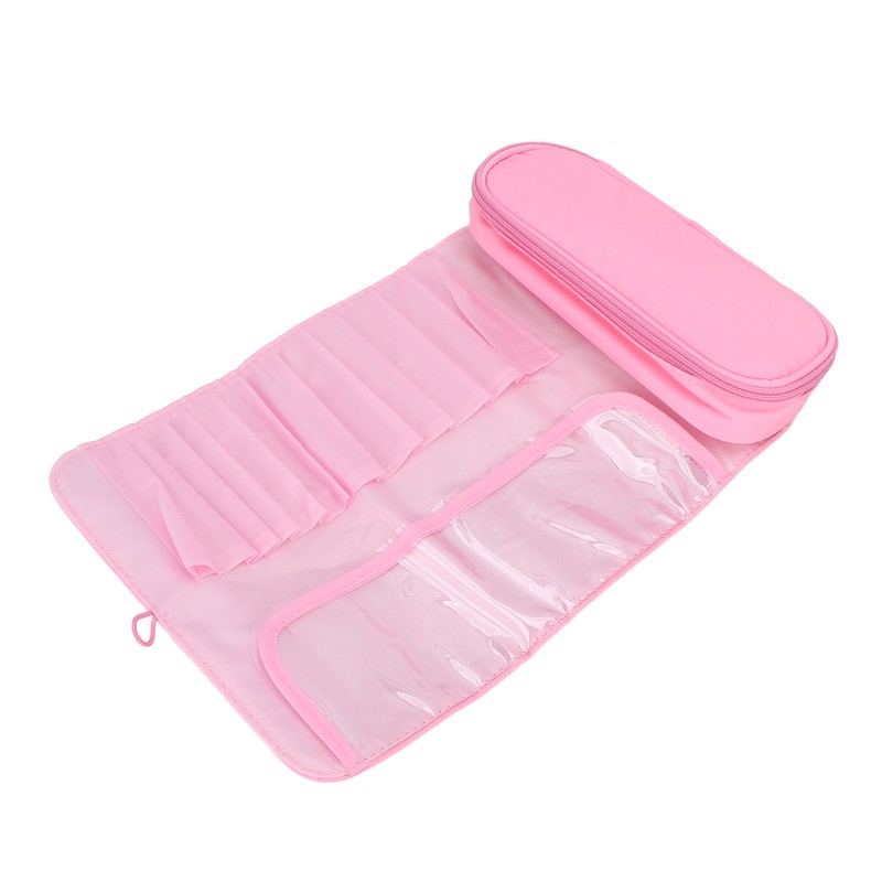Cosmetic Bag Professional Makeup Brush Rolling Case Pink Cosmetics Make