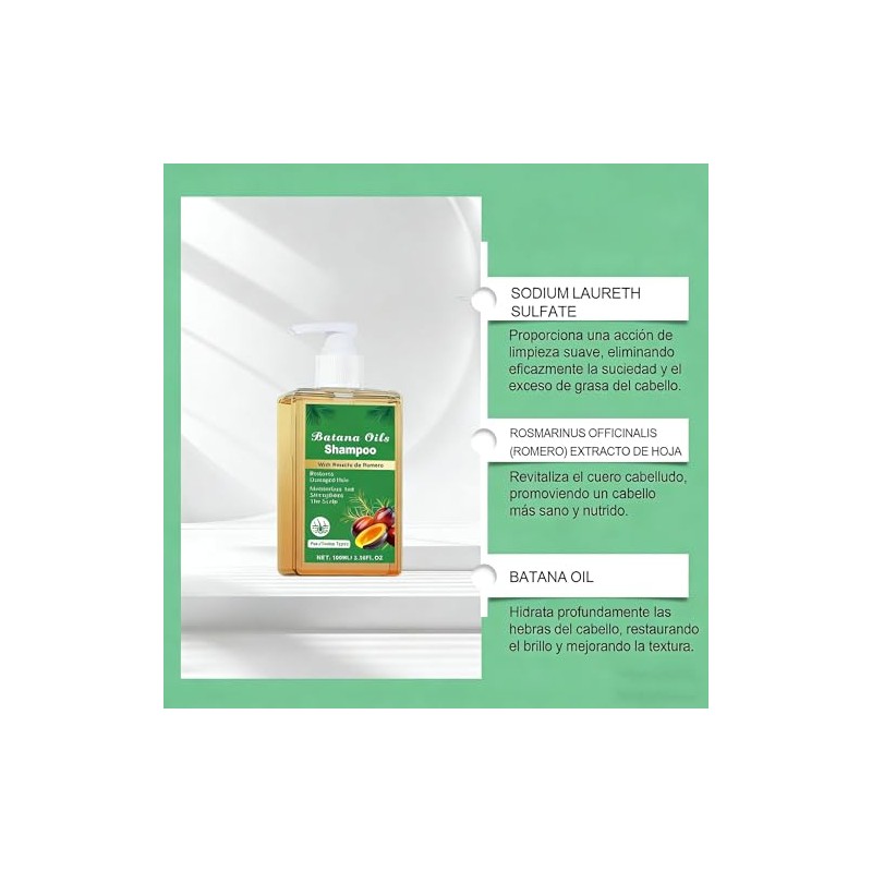 Champú Batana con Romero 100mL - Fortalece Raíces, Controla Aceite