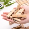 20pcs/set Bamboo Clothespins Natural Wooden Clothespins Durable Hanging Clips for