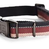 Reddy Stripe Dog Collar, Burgundy, Small