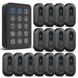 Wireless Caregiver Pager - 500ft Range Nurse Call System with LED Display, 15 Waterproof Call Buttons & 1 Receiver for Elderly, Patients, Disabled at Home, Hospital, Clinic