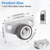 Mixizigoz Mini Side Mount Casters, Low Profile Caster Wheel- Rigid