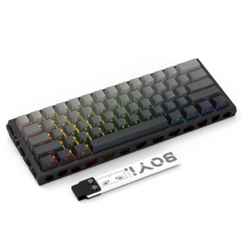 BOYI H60Pro Hollow Aluminum Rapid Trigger Magnetic Switch 60% Mechanical Keyboard,Hall Effect 8K Polling Rate RGB Wired Skeleton Aluminum CNC Gaming Keyboard (Black Side Print Keycaps)