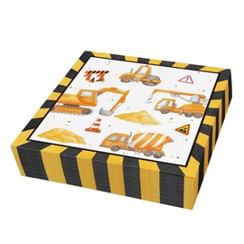 20Pcs Construction Party Napkins,Construction Party Decorations,Dump Truck Tractor Disposable Paper Dinner Luncheon Napkins for Construction Themed Baby Shower Birthday Party Supplies Decorations