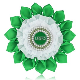 Greek Links Flower Brooch Pin for Women Links Gift Sorority Paraphernalia Gift Pearl Rhinestone 5.5" Links Corsage for Soror, 5.5", Crystal, crystal