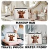 Nurawo Cute Highland Cow Makeup Bag Wild West Cosmetic Bags