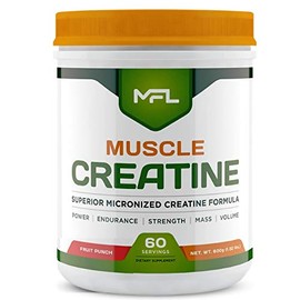 MUSCLE FOOD LABS MFL Muscle Creatine | 3 Forms of Micronized Creatine | 10g | 0 Sugar | Sweetened with Stevia | All-Natural | 60 Servings (Fruit Punch)