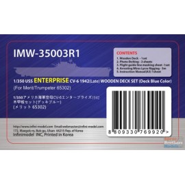 Infini Model INFIMW35003R1 1:350 Infini Model USS Enterprise CV- Wooden Deck (Deck Blue